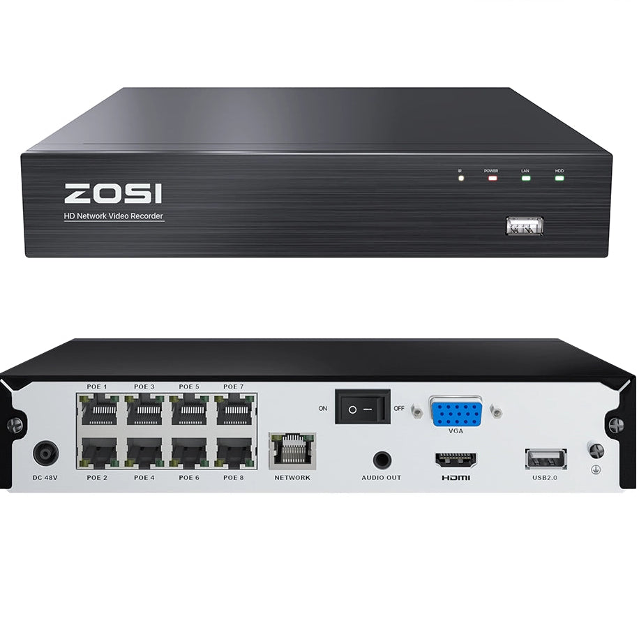 Zosi 1NR-08SN20 - 4K 8CH PoE NVR For PoE Cameras - ZOSI EU