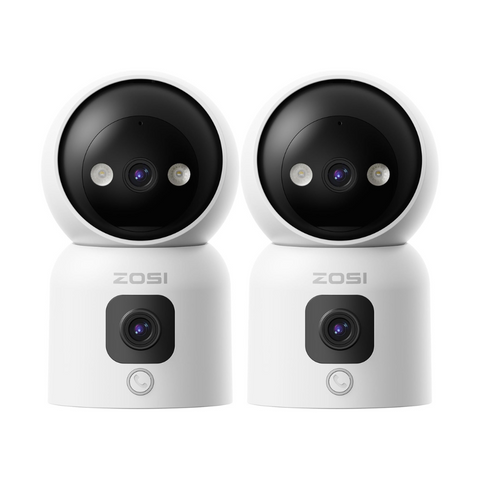 C528 2pack WiFi Camera with Dual Lens + Max. 256GB Local Storage