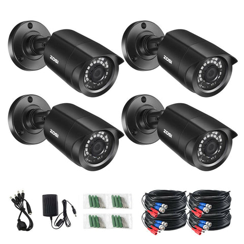 C106 4pack 1080P Security Cameras + 60ft BNC Cable (ZG1062B)