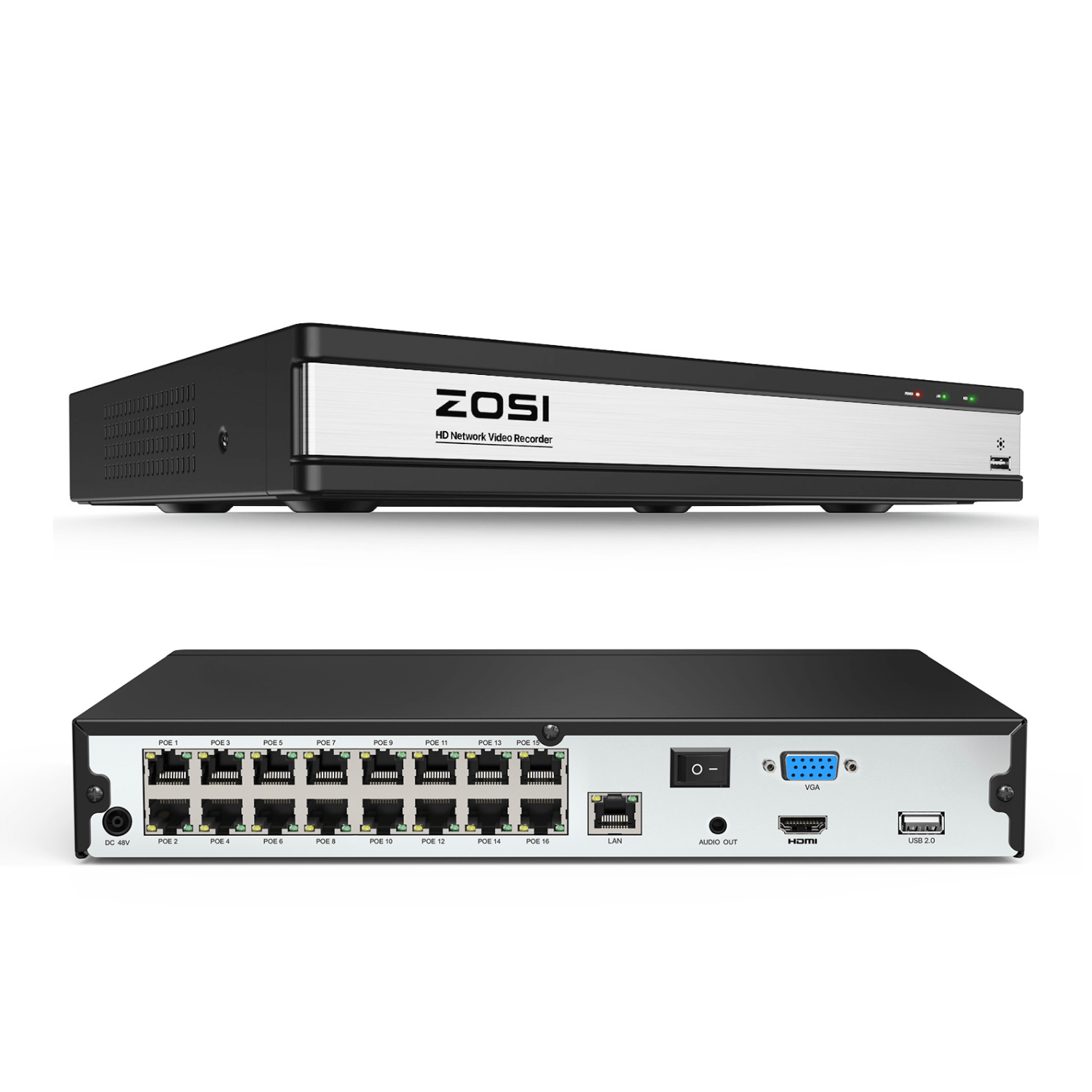 Zosi 1NR-16SK40 - 4K PoE NVR, 16CH 4TB HDD For PoE Cameras - ZOSI EU