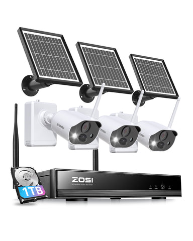 C306 Pro 3MP 3-Cam Battery Camera System + Solar Panel + 1TB Hard Drive