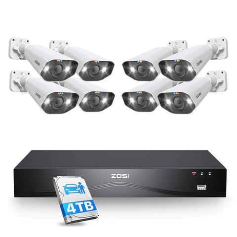 C182 4K 16CH Security System(32-Camera Capable) + NVR Support Dual Hard Drive + 4TB HDD