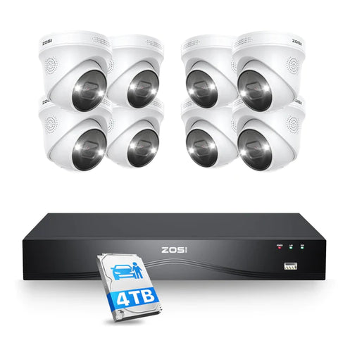 C225 4K 16CH Security System(32-Camera Capable) + NVR Support Dual Hard Drive + 4TB HDD