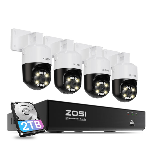 C296B 4K PTZ Security System + Up to 8 Cameras + 2TB Hard Drive