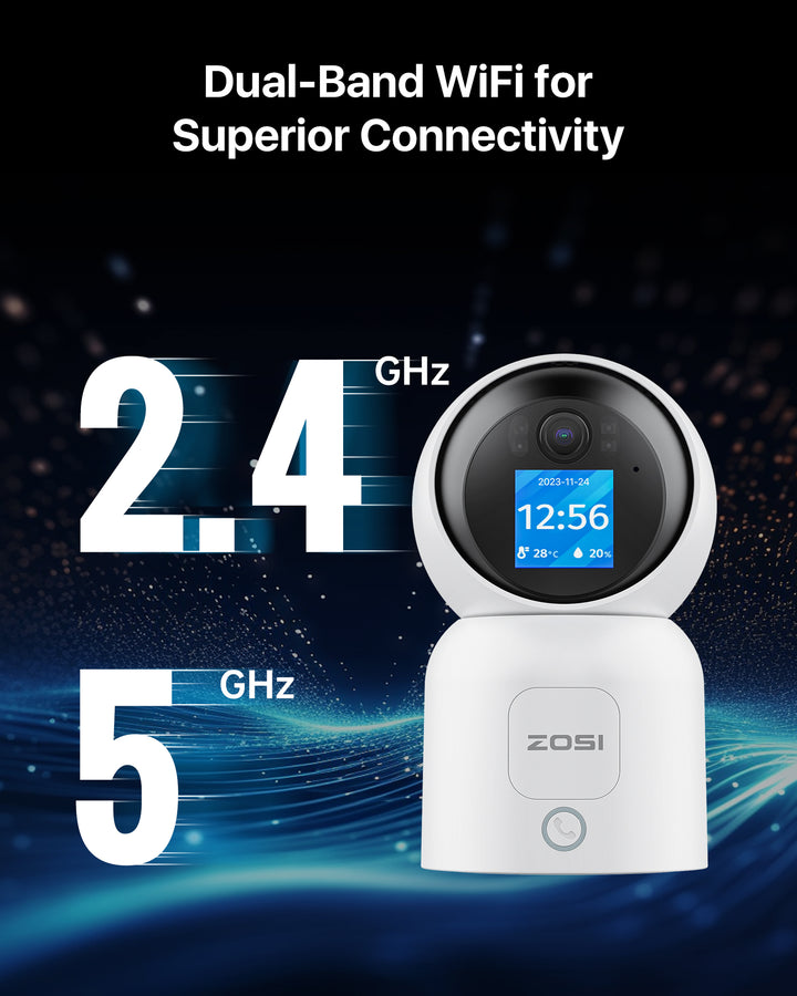 ZOSI C519 4K 2,4G/5G Caméra WiFi avec Écran Appel Vidéo 360° Vue Détection IA ZOSI C519 4K 2,4G/5G Caméra WiFi avec Écran Appel Vidéo 360° Vue Détection IA