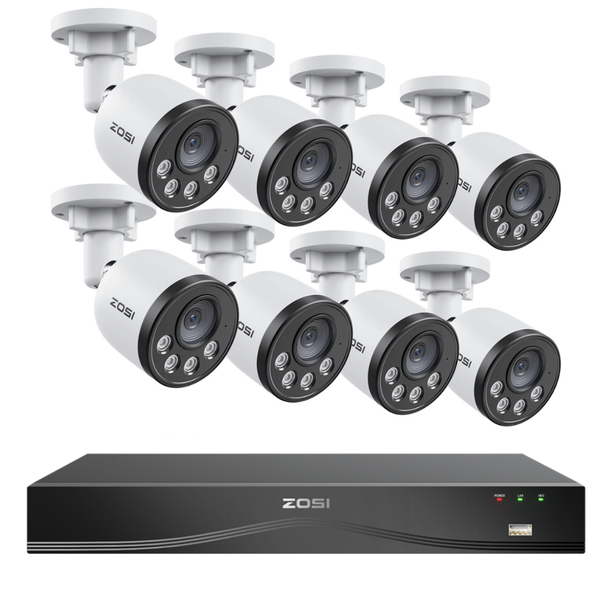 C180 4K PoE Cameras + 16CH 4K PoE NVR (Hard Drive & Ethernet Cables Not Inlcuded)