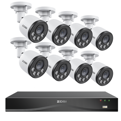 C180 4K PoE Cameras + 16CH 4K PoE NVR (Excluding hard drive and Ethernet cables)
