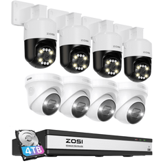 C296B & C225 4K PTZ & Dome Security Camera System + 2TB/4TB Hard Drive