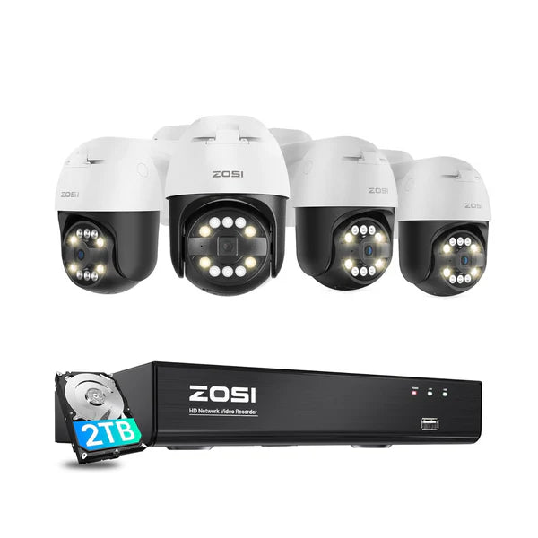 C296 5MP Security Camera System + 4K 8-Channel PoE NVR + 2TB Hard Drive