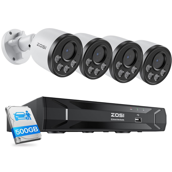 C180 4MP Security Camera System + 5MP 8-Channel PoE NVR + 2TB Hard Drive