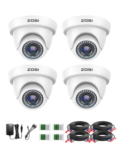 C419 4pack 2MP TVI/CVI/AHD/CVBS Bullet Analog Camera,White