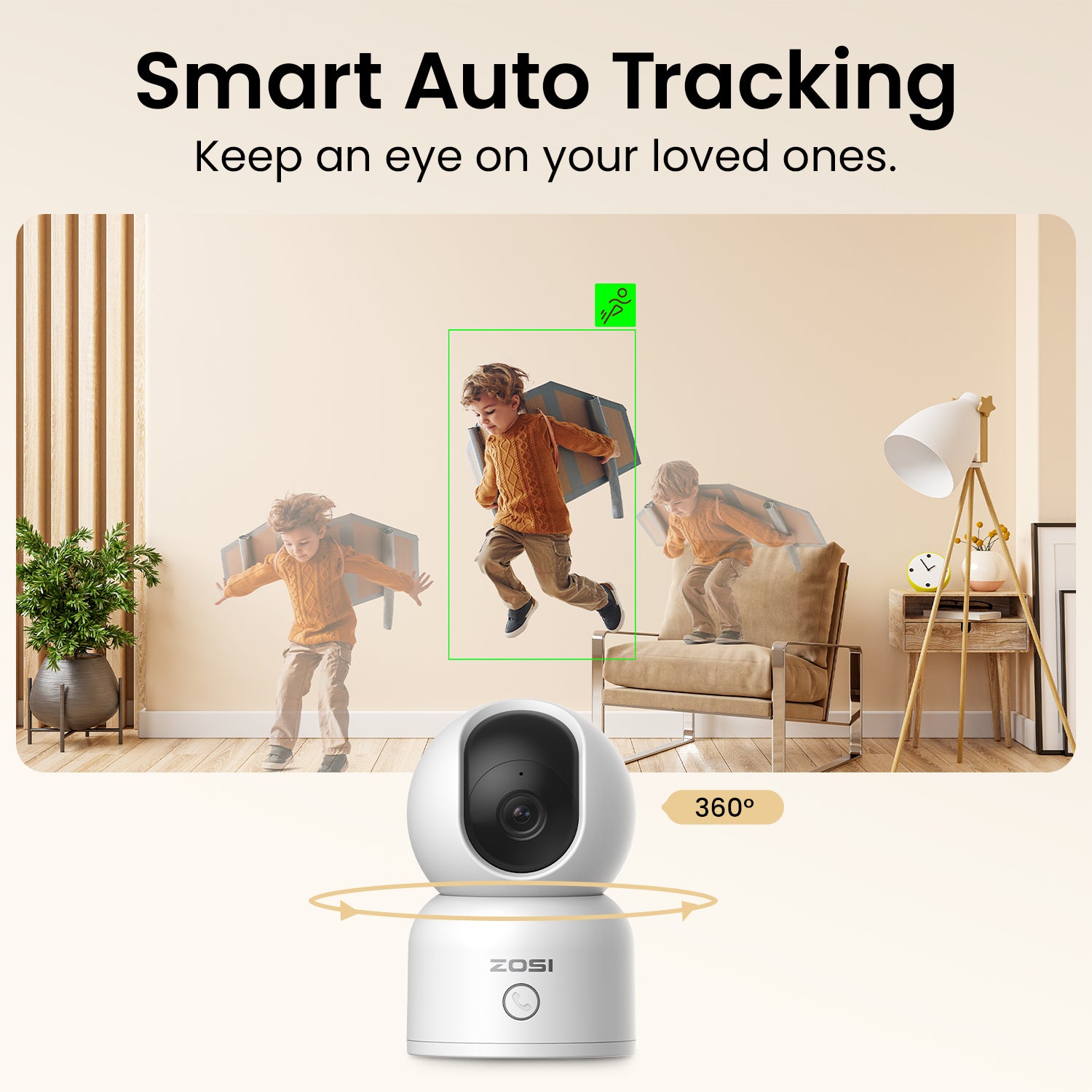 Zosi 1NC-5183W - 3MP Pan Tilt Camera Baby/Pet Monitor - ZOSI EU
