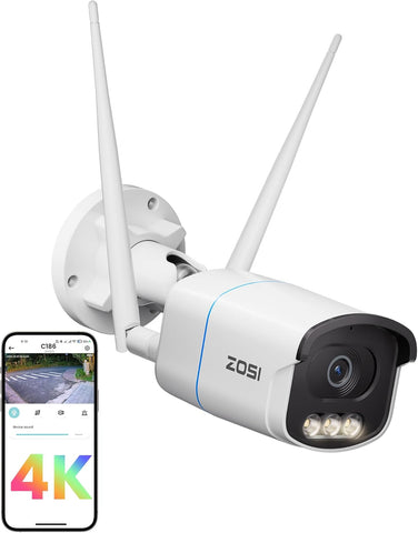 C186A 5MP/4K Aurora Lux Full-Color WiFi Camera + Up to 256GB Local Storage