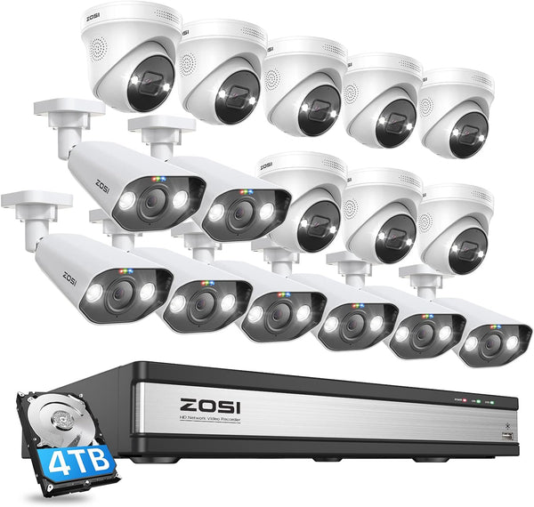C182/C225 4K 16CH 16-Cam PoE Security System + 4TB Hard Drive