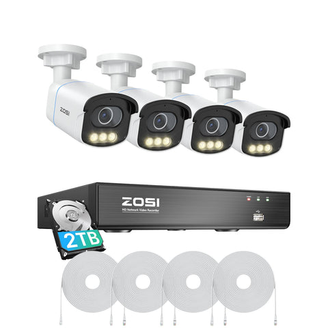 C186 4K Security Camera System + Full-Color Night Camera + 2TB HDD