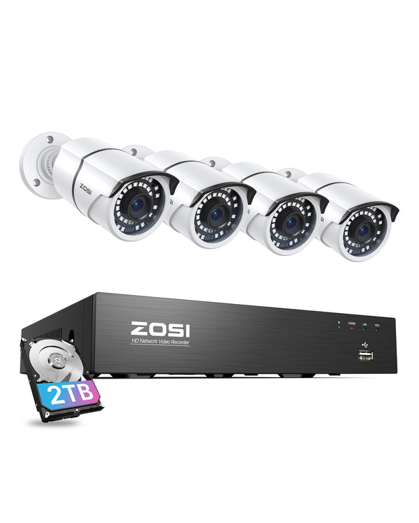 C261 5MP PoE Camera System + 4K 8-Channel PoE NVR + 2TB Hard Drive