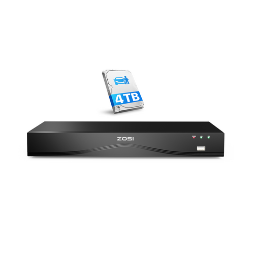 4K 32-Camera Capable PoE NVR + Up to 16TB Hard Drive
