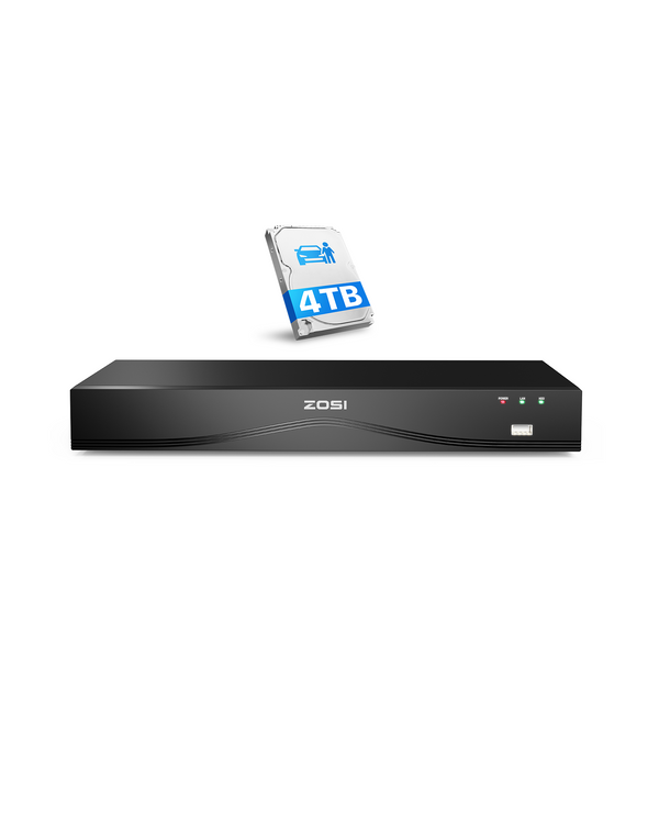 4K 32-Camera Capable PoE NVR + Up to 16TB Hard Drive