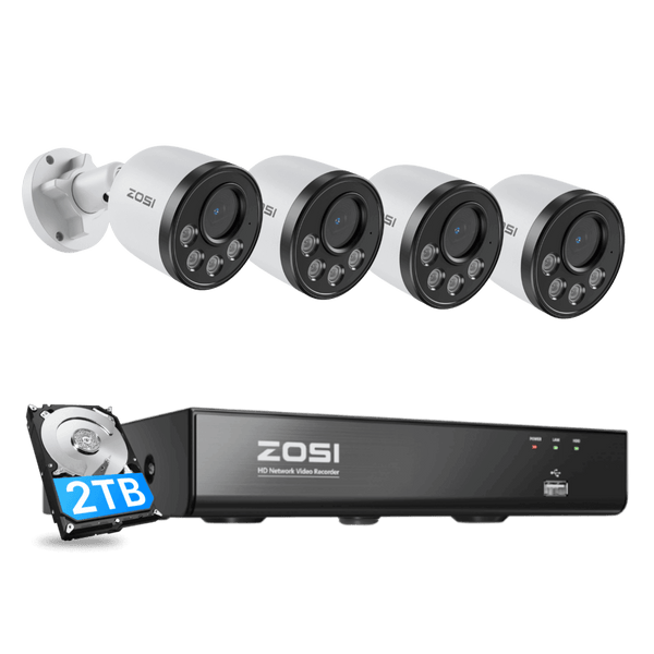 C180 4K 8CH Security Camera System + Up to 8 Cameras + 2TB Hard Drive