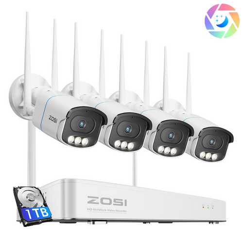C186A 4K WiFi6 Aurora Lux Full-Color Security Camera System