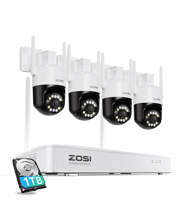 C296B 5MP 360° Wi-Fi 6 Security Camera System + 8CH NVR with 1TB HDD