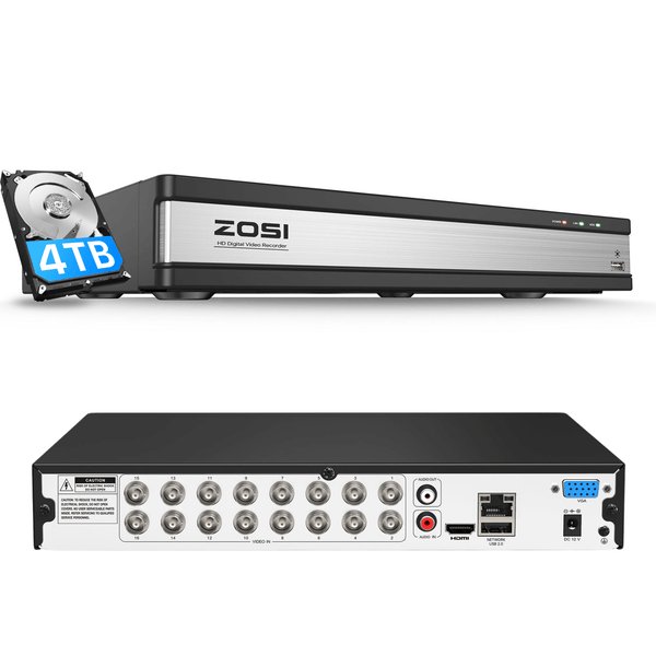2MP 16 Channel Video Recorder DVR + 4TB Hard Drive