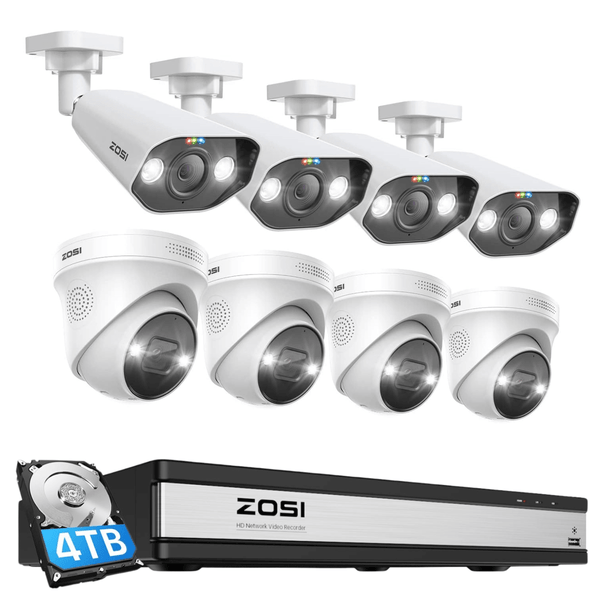 C182 & C225 4K Bullet & Dome Security Camera System + 2TB/4TB Hard Drive
